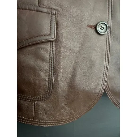 Vintage Wilsons Leather Brown Leather Jacket Academia Size Large - Picture 5 of 8